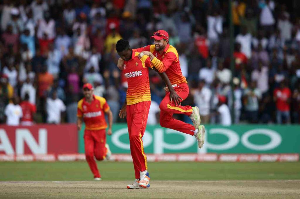 Blessing Muzarabani celebrating wicket