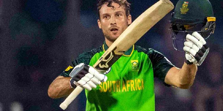 Janneman Malan celebrating his hundred
