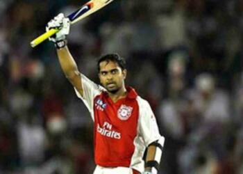 Paul Valthaty celebrating his 100 in IPL