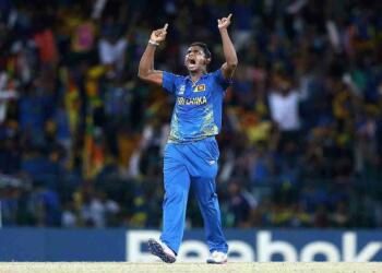 Ajantha Mendis celebrating wicket