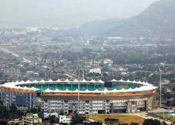 Barsapara Cricket Stadium drone view