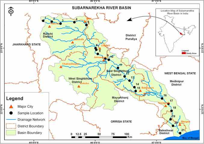 Subarnarekha River Basin Map
