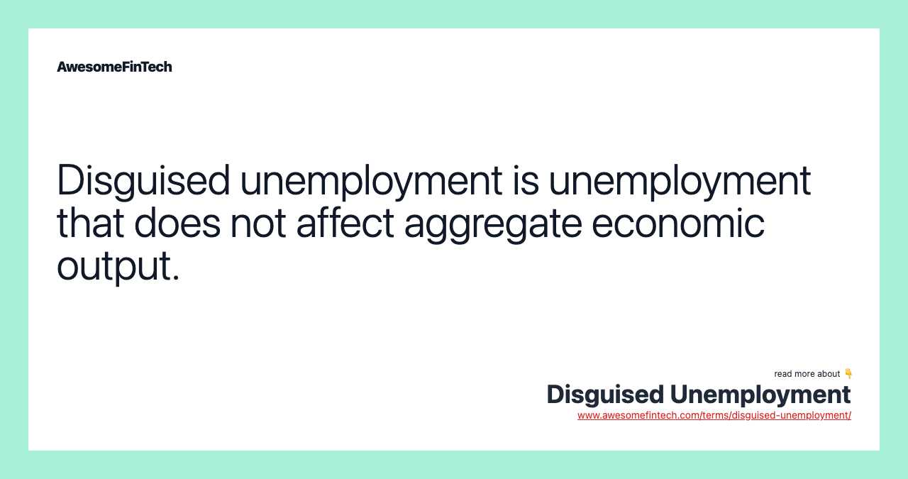 case study on disguised unemployment