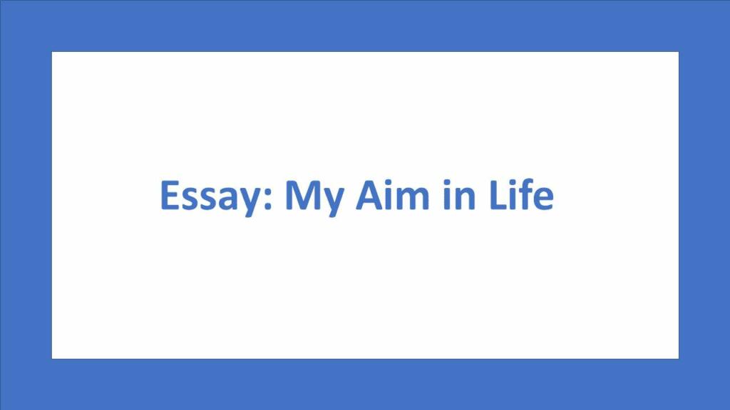 My Aim in Life essay