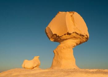 Mushroom rocks in white dessert Egypt
