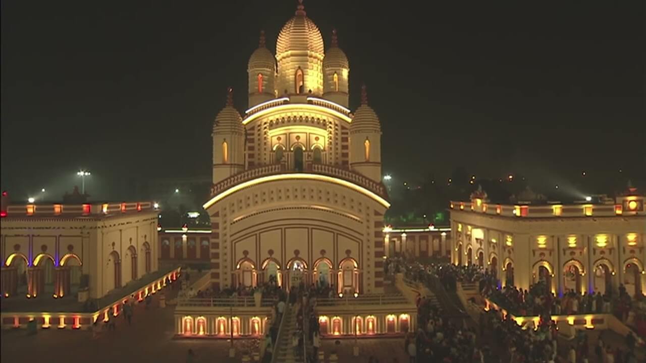 Dakshineswar Kali Temple Kolkata night view 