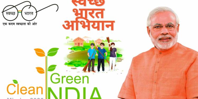 Swachh Bharat Abhiyan and Clean India Green India poster – India NCC