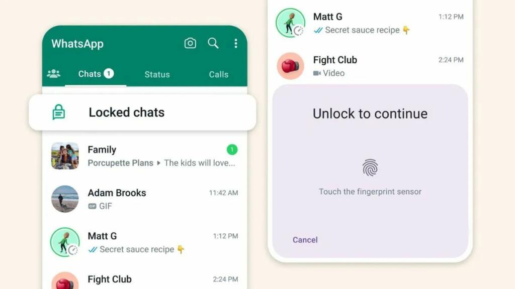 WhatsApp Chat Lock Feature screenshot