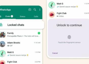 WhatsApp Chat Lock Feature screenshot