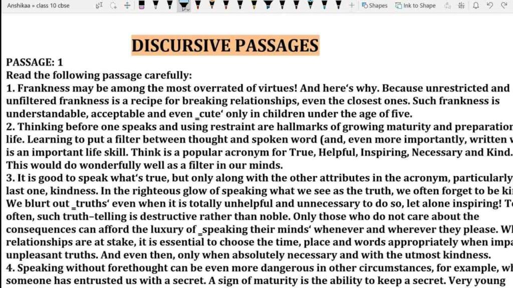 Discursive Passage