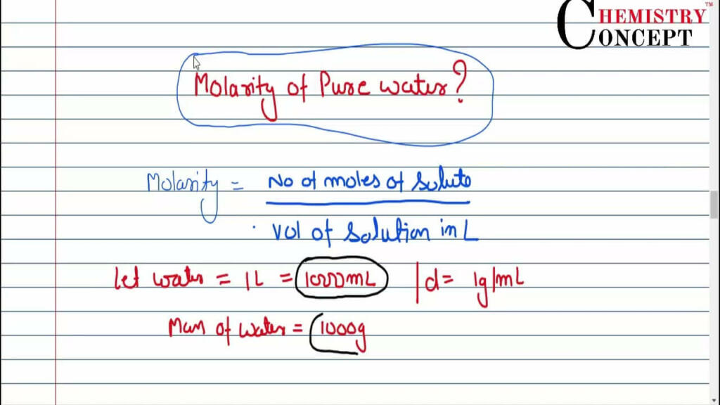 Molarity of Pure Water