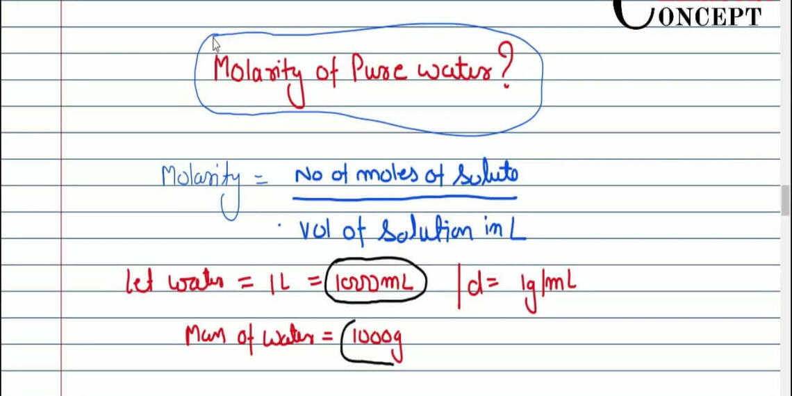 What is The Molarity of Pure Water? - Let's Find Out - Tfipost.com