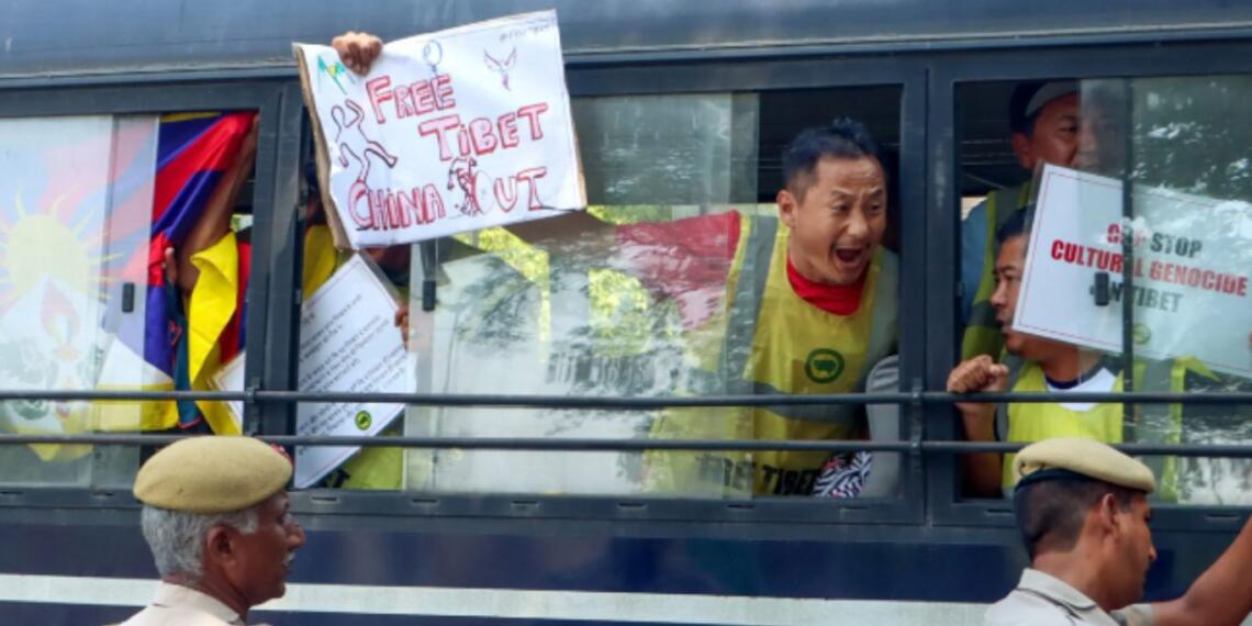 Tibetans in Delhi Protest Against Chinese Rule on National Day