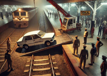 Cabbie drives car onto Tekal railway station platform, narrowly avoids disaster