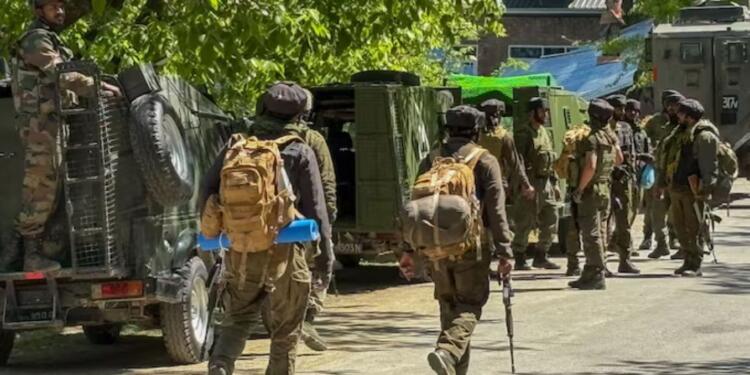 Security personnel conduct a cordon and search operation as a security measure after the recent Pahalgam terror attack. (Photo: PTI)