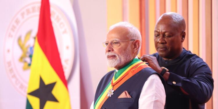 Prime Minister Narendra Modi has been conferred with Ghana’s highest state honour