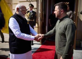 Ukrainian President Volodymyr Zelensky held a telephonic conversation with Indian Prime Minister Narendra Modi on Monday