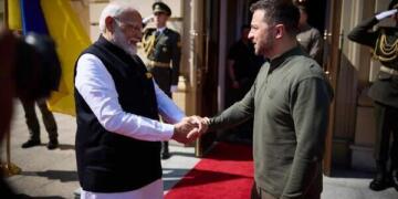 Ukrainian President Volodymyr Zelensky held a telephonic conversation with Indian Prime Minister Narendra Modi on Monday