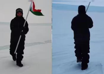 Indian Man Unfurls Tricolour in Antarctica on Independence Day