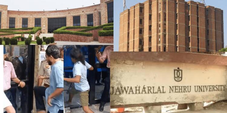 Leftists Block Progress Again: JNU Library Vandalised Over Facial Recognition Entry System