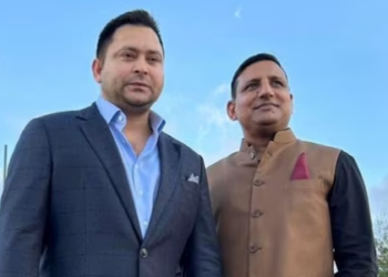 Tejaswi Yadav with Sanjay Yadav