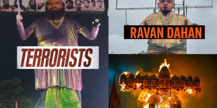Terrorists Effigy Burnt in Maharashtra’s Ahilyanagar During Ravan Dahan : A Symbol of New India’s Resolve