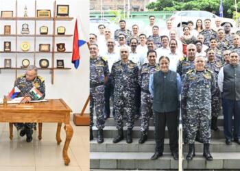 Vice Admiral Rajesh Pendharkar Reviews Ongoing Naval Projects at Hindustan Shipyard in Visakhapatnam