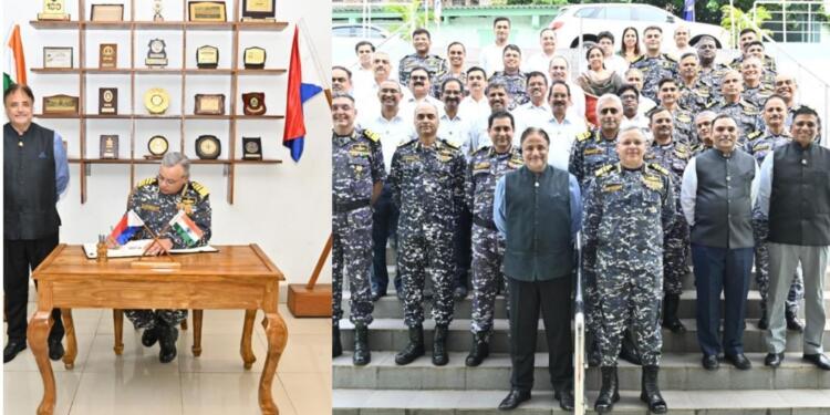 Vice Admiral Rajesh Pendharkar Reviews Ongoing Naval Projects at Hindustan Shipyard in Visakhapatnam