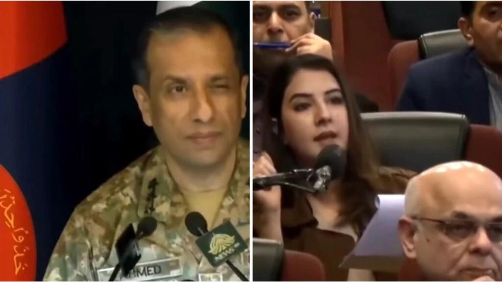 Director General Lt Gen Ahmed Sharif Chaudhry and the Female Journalist