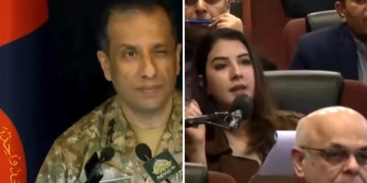 Director General Lt Gen Ahmed Sharif Chaudhry and the Female Journalist