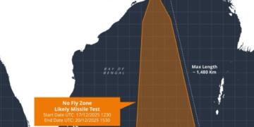 New NOTAM Sets 2,520 kilometer Missile Zone in Bay of Bengal