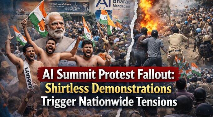 AI Summit Protest Fallout: Shirtless Demonstrations Trigger Nationwide Tensions