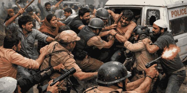 Mob Violence Erupts as ATM Robber Escort Sparks Dramatic Clash With Police