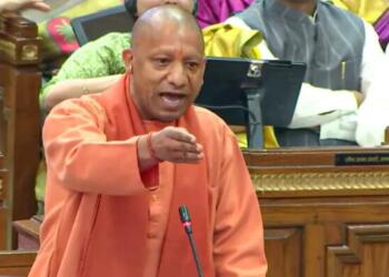 Chief Minister Yogi Adityanath speaking during the special session of the Uttar Pradesh Assembly