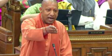 Chief Minister Yogi Adityanath speaking during the special session of the Uttar Pradesh Assembly