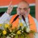 Amit Shah addressing a public rally in Saptagram during his West Bengal campaign.