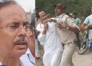 Tense moments in Kumarganj as BJP candidate Subhendu Sarkar comes under attack during booth visits on polling day.