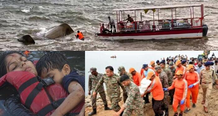 Rescue operations underway after Narmada cruise capsizes in sudden storm at Bargi Dam, Jabalpur.