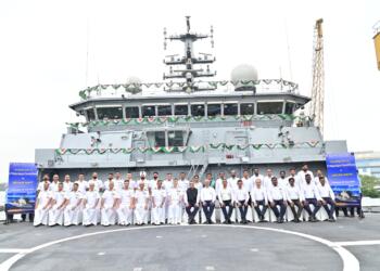 INS Nipun, India's second indigenous Diving Support Vessel built by Hindustan Shipyard Limited for the Indian Navy.