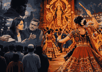 ‘Hindu Taliban’ Row Erupts Over VHP’s Navaratri Entry Call and Indian Express Debate
