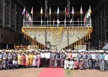 First Next Generation Missile Vessel for Indian Navy Laid Down at Cochin Shipyard