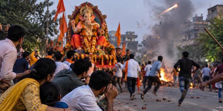 Bomb Attack, Firing Disrupt Ganesh Visarjan Procession in Kanpur; Four Injured, Vehicles Vandalized