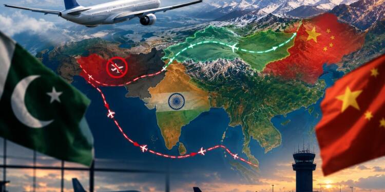 Why India is eyeing a route over China’s Xinjiang to get around Pakistan’s airspace ban. Here’s why it isn’t simple