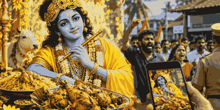 Hindu Festivals Draw Controversy Over Krishna-Chicken Ads