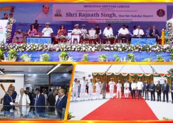 Miniratna DPSU Hindustan Shipyard Limited Launches FSS-1, Lays Keel Of FSS-5 And Opens Slipway-4