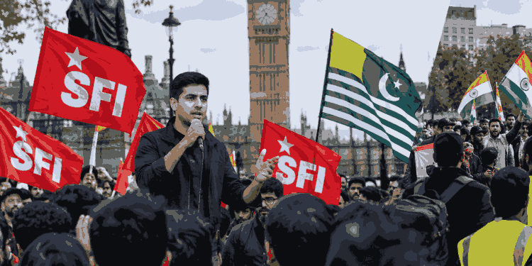 SFI-UK London Protest Sparks Row Over Modi Slogans and PoK Flag