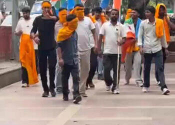 NSUI’s Saffron Flags at Anti-CEC Protest Trigger Political Row