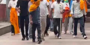 NSUI’s Saffron Flags at Anti-CEC Protest Trigger Political Row